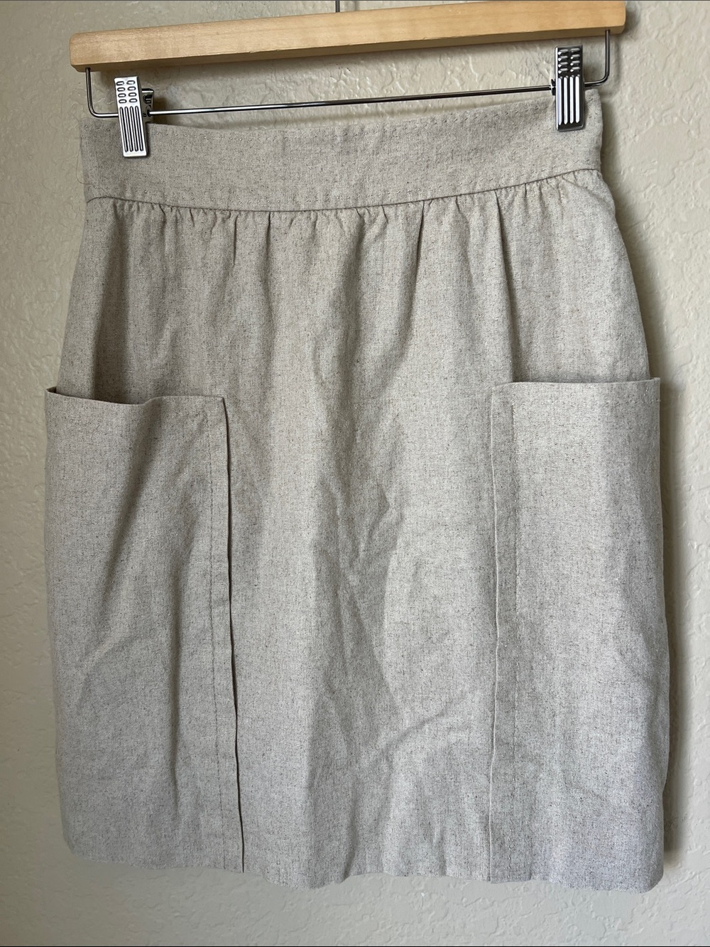 Anthropologie Cartonnier cream linen blend skirt 4 - Picture 2 of 10